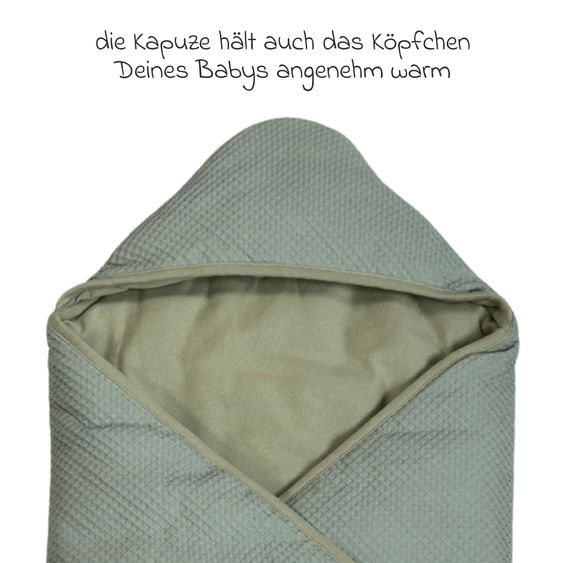 Kaiser Einschlagdecke Waffel für Babyschalen & Babywannen - Salbei