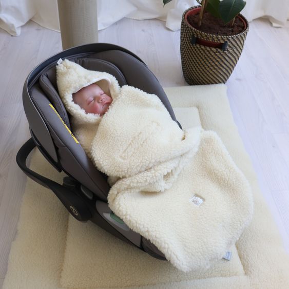 Kaiser Einschlagdecke Wool für Babyschale und Babywannen - Weiß