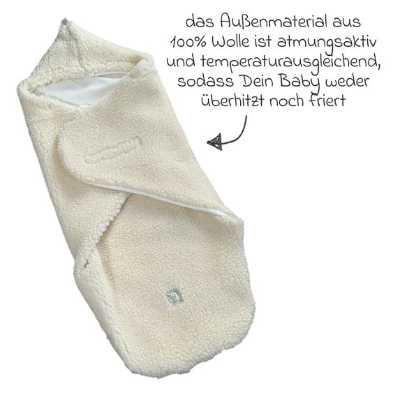 Kaiser Einschlagdecke Wool für Babyschale und Babywannen - Weiß
