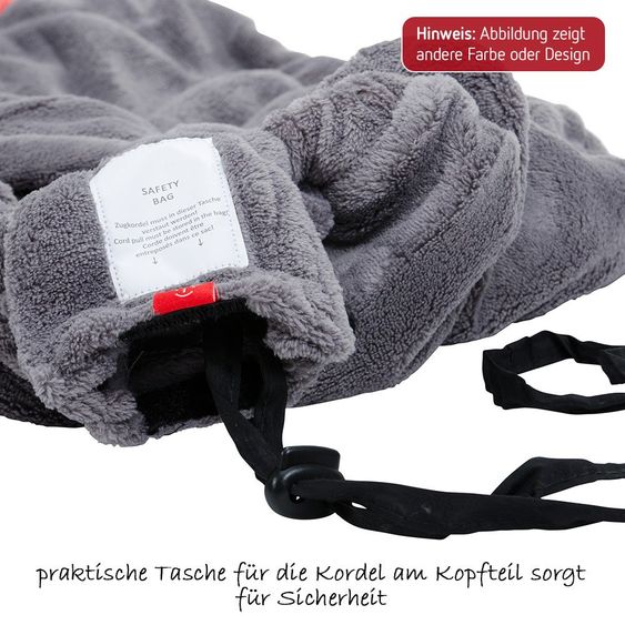 Kaiser Fleece-Einschlagdecke Cooco für Babyschale - Schwarz Hellgrau