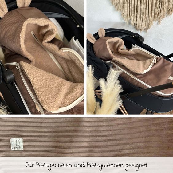 Kaiser Fleece-Fußsack Hima für Babyschalen & Babywannen - Caribou