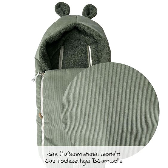 Kaiser Hima fleece footmuff for infant car seats & carrycots - Mineral Green