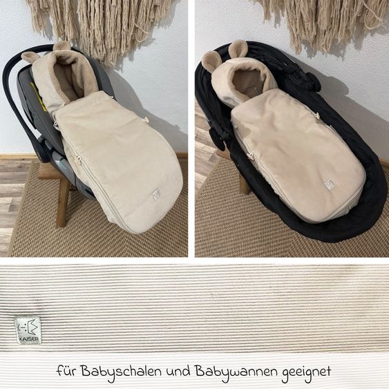 Kaiser Fleece-Fußsack Hima für Babyschalen & Babywannen - Sand Shell