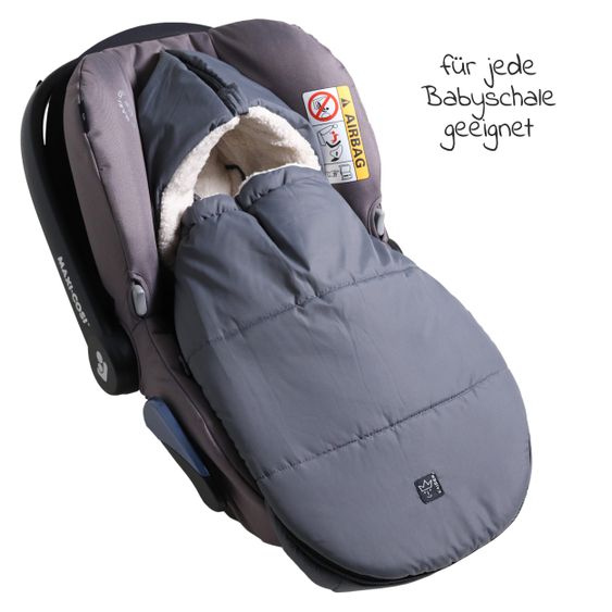 Kaiser Fleece-Fußsack Hoody 2.0 für Babyschale und Babywanne - Anthracite