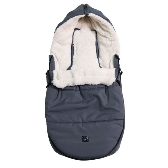 Kaiser Fleece-Fußsack Hoody 2.0 für Babyschale und Babywanne - Anthracite