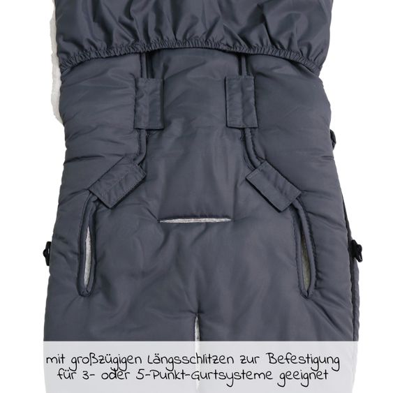 Kaiser Fleece-Fußsack Hoody 2.0 für Babyschale und Babywanne - Anthracite