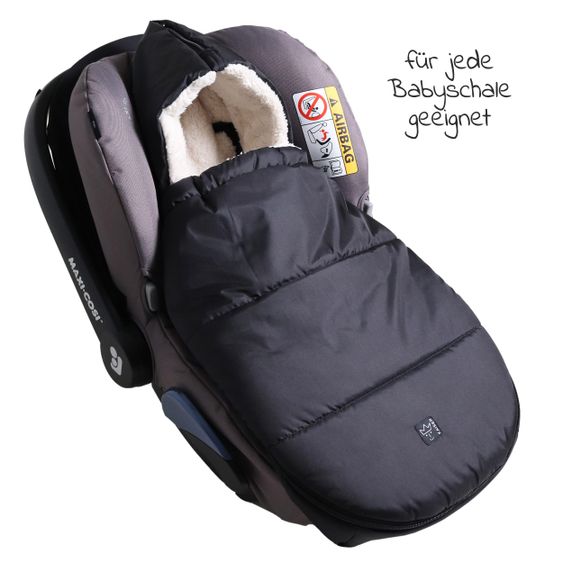 Kaiser Fleece-Fußsack Hoody 2.0 für Babyschale und Babywanne - Black