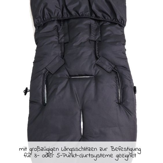 Kaiser Fleece-Fußsack Hoody 2.0 für Babyschale und Babywanne - Black