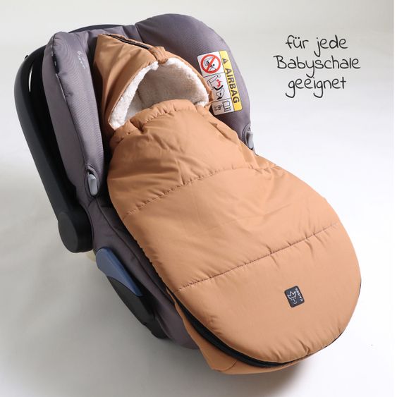 Kaiser Fleece-Fußsack Hoody 2.0 für Babyschale und Babywanne - Camel