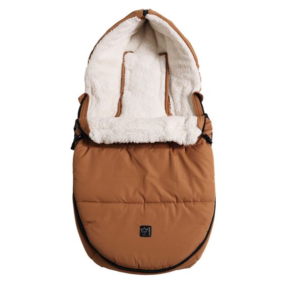 Kaiser Fleece-Fußsack Hoody 2.0 für Babyschale und Babywanne - Camel