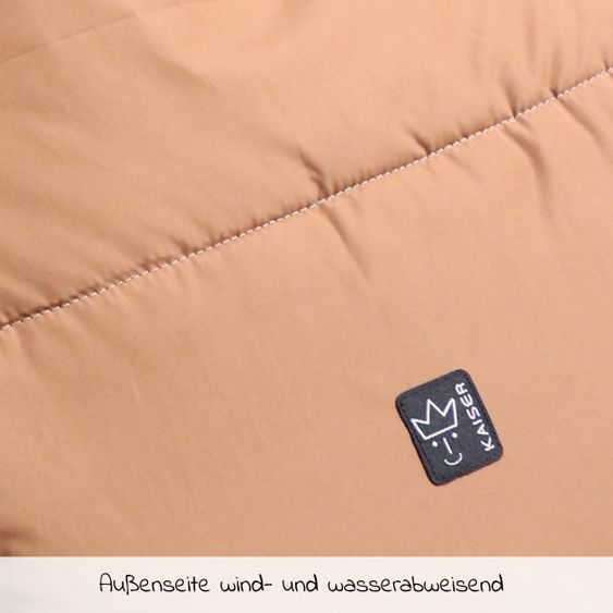 Kaiser Fleece-Fußsack Hoody 2.0 für Babyschale und Babywanne - Camel