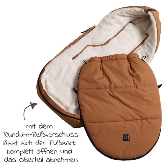 Kaiser Fleece-Fußsack Hoody 2.0 für Babyschale und Babywanne - Camel