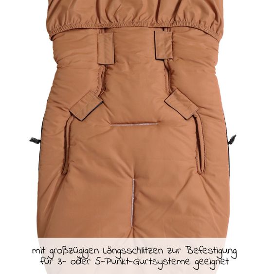 Kaiser Fleece-Fußsack Hoody 2.0 für Babyschale und Babywanne - Camel