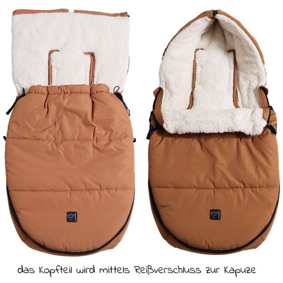 Kaiser Fleece-Fußsack Hoody 2.0 für Babyschale und Babywanne - Camel