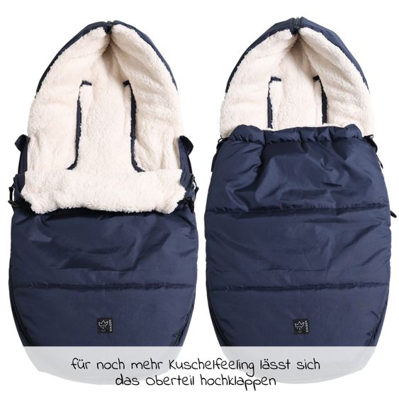 Kaiser Fleece-Fußsack Hoody 2.0 für Babyschale und Babywanne - Navy