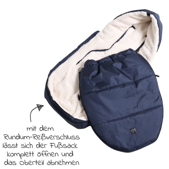 Kaiser Fleece-Fußsack Hoody 2.0 für Babyschale und Babywanne - Navy