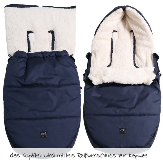 Kaiser Fleece-Fußsack Hoody 2.0 für Babyschale und Babywanne - Navy