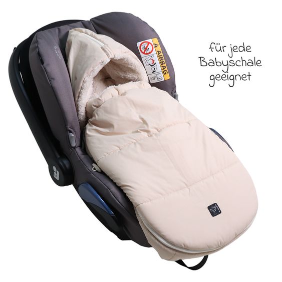 Kaiser Fleece-Fußsack Hoody 2.0 für Babyschale und Babywanne - Sand Creme