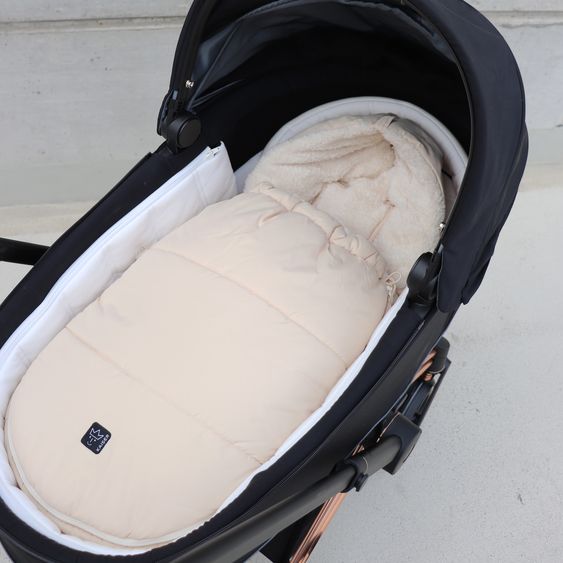 Kaiser Fleece-Fußsack Hoody 2.0 für Babyschale und Babywanne - Sand Creme