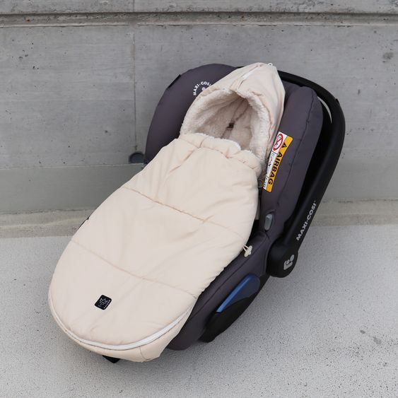 Kaiser Fleece-Fußsack Hoody 2.0 für Babyschale und Babywanne - Sand Creme