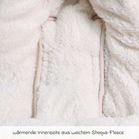 Kaiser Fleece-Fußsack Hoody 2.0 für Babyschale und Babywanne - Sand Creme