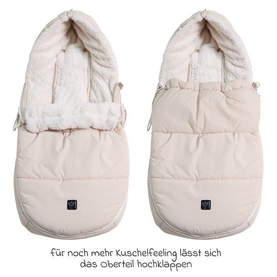 Kaiser Fleece-Fußsack Hoody 2.0 für Babyschale und Babywanne - Sand Creme