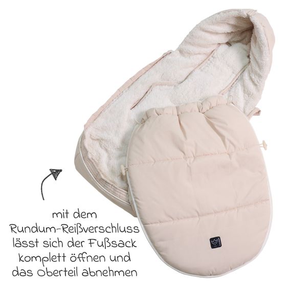 Kaiser Fleece-Fußsack Hoody 2.0 für Babyschale und Babywanne - Sand Creme