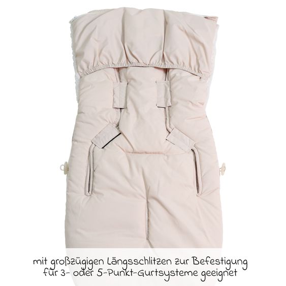Kaiser Fleece-Fußsack Hoody 2.0 für Babyschale und Babywanne - Sand Creme