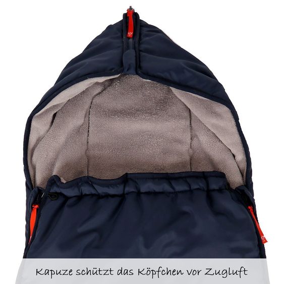 Kaiser Fleece-Fußsack Hoody für Babyschalen und Babywannen - Marine