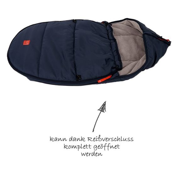 Kaiser Fleece-Fußsack Hoody für Babyschalen und Babywannen - Marine