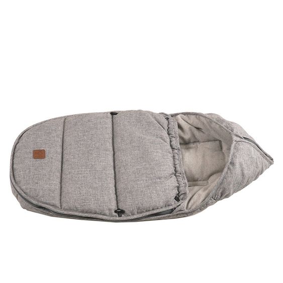 Kaiser Fleece-Fußsack Hoody für Babyschalen und Babywannen - Melange Hellgrau Grau