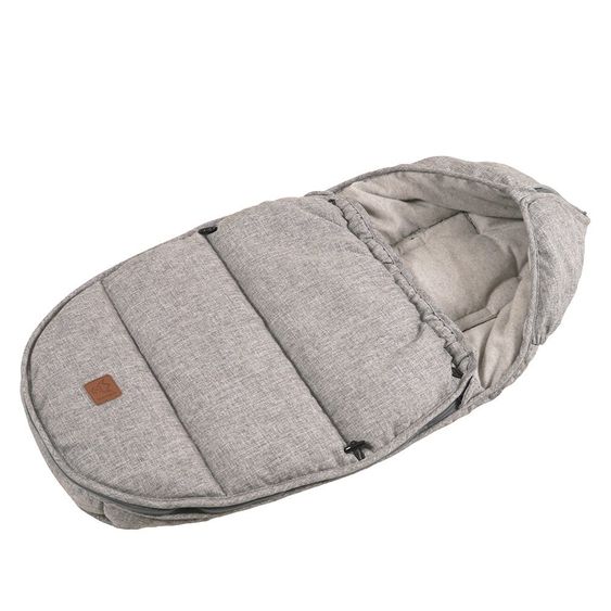 Kaiser Fleece-Fußsack Hoody für Babyschalen und Babywannen - Melange Hellgrau Grau