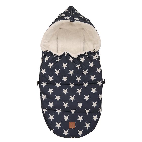 Kaiser Fleece-Fußsack Hoody für Babyschalen und Babywannen - Star Print - Navy