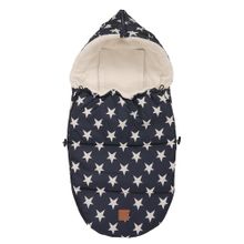 Hoody Fleece Footmuff for Carriers and Carrycots - Star Print - Navy