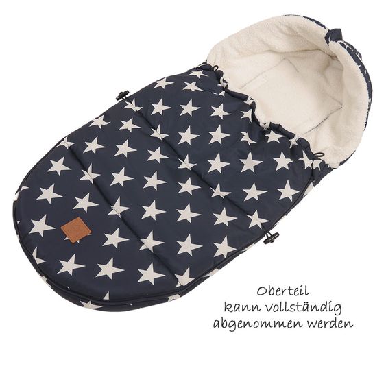 Kaiser Fleece-Fußsack Hoody für Babyschalen und Babywannen - Star Print - Navy