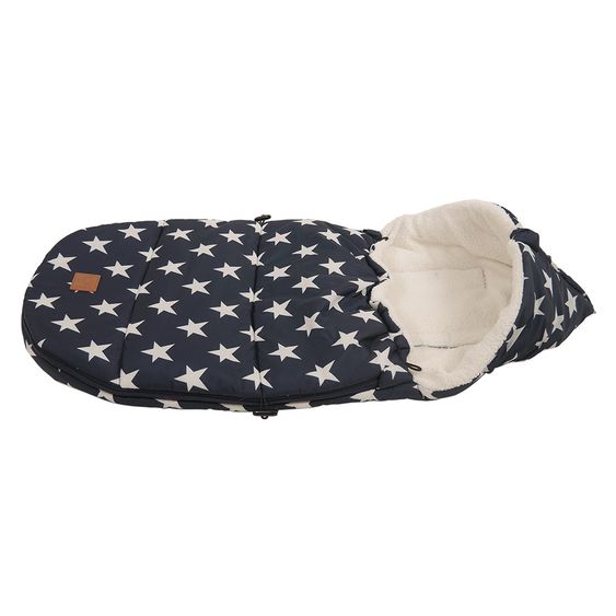 Kaiser Fleece-Fußsack Hoody für Babyschalen und Babywannen - Star Print - Navy