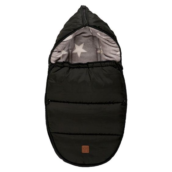 Kaiser Fleece-Fußsack Hoody für Babyschalen und Babywannen - Star Print - Schwarz