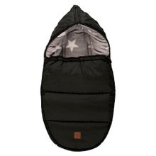Fleece footmuff Hoody for baby car seats and bathtubs - Star Print - Black