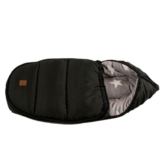 Kaiser Fleece-Fußsack Hoody für Babyschalen und Babywannen - Star Print - Schwarz