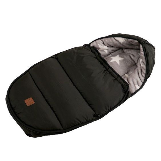 Kaiser Fleece-Fußsack Hoody für Babyschalen und Babywannen - Star Print - Schwarz