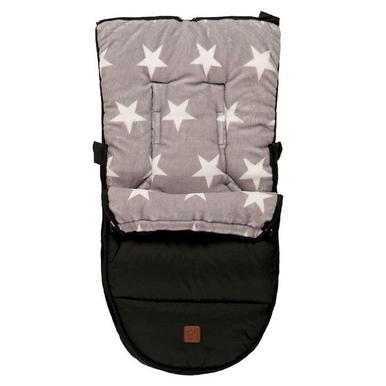Kaiser Fleece-Fußsack Hoody für Babyschalen und Babywannen - Star Print - Schwarz