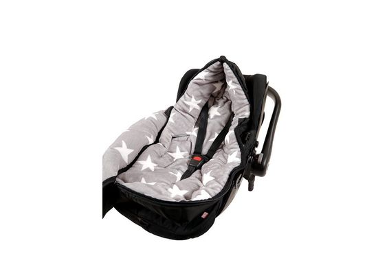 Kaiser Fleece-Fußsack Hoody für Babyschalen und Babywannen - Star Print - Schwarz