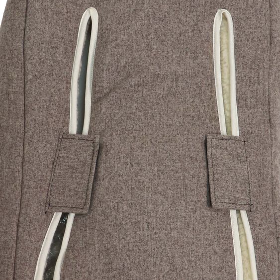 Kaiser Fleece footmuff Hoody Mouse Wool lining made from 100% sheep's wool for infant car seats and carrycots - Pepper Brown