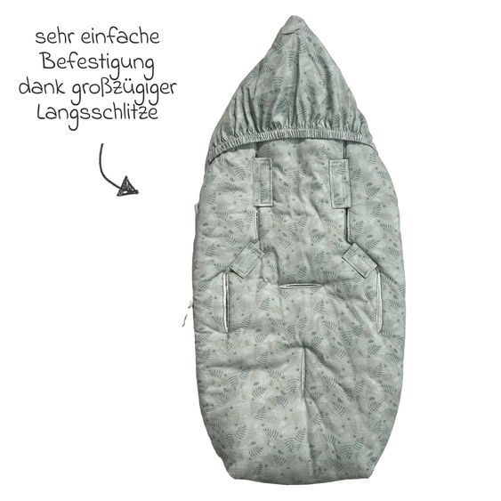 Kaiser Fleece-Fußsack Jersey Hood für Babyschalen & Babywannen - Forrest Green