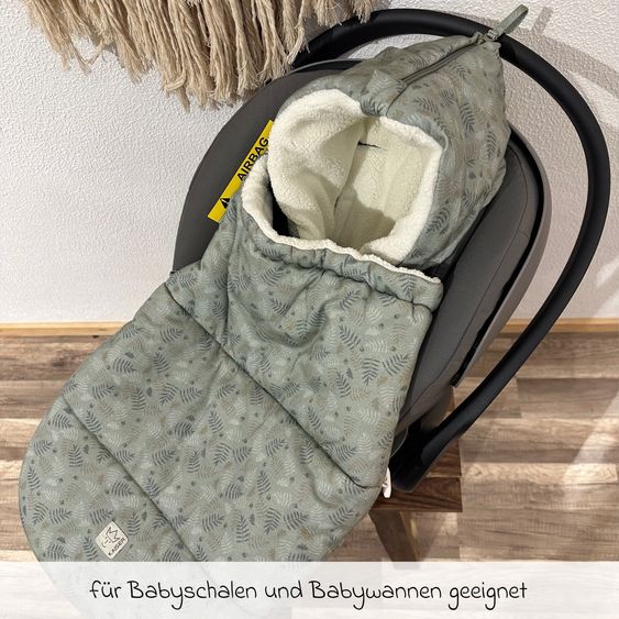 Kaiser Fleece-Fußsack Jersey Hood für Babyschalen & Babywannen - Forrest Green