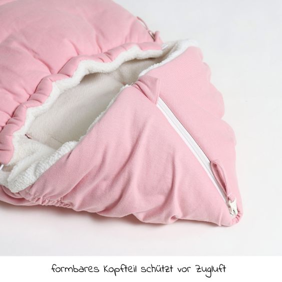 Kaiser Fleece-Fußsack Jersey Hood für Babyschalen und Babywannen - Birdal Rose