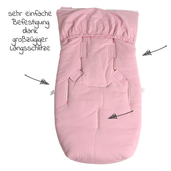 Kaiser Fleece-Fußsack Jersey Hood für Babyschalen und Babywannen - Birdal Rose