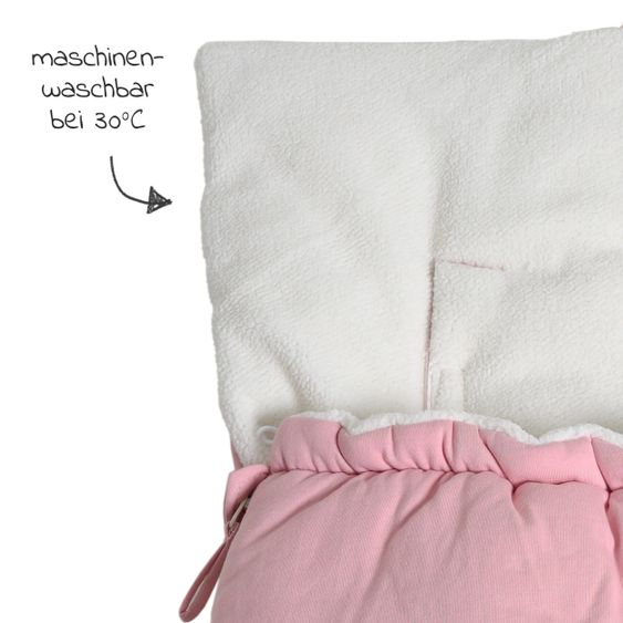 Kaiser Fleece-Fußsack Jersey Hood für Babyschalen und Babywannen - Birdal Rose