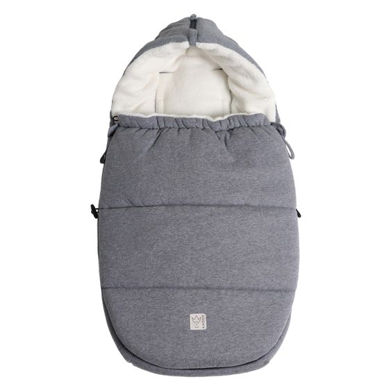 Kaiser Fleece-Fußsack Jersey Hood für Babyschalen und Babywannen - Dark Grey