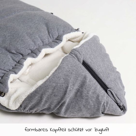 Kaiser Fleece-Fußsack Jersey Hood für Babyschalen und Babywannen - Dark Grey